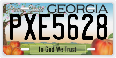 GA license plate PXE5628