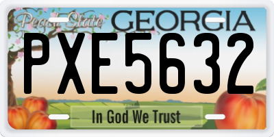 GA license plate PXE5632