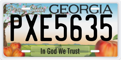GA license plate PXE5635