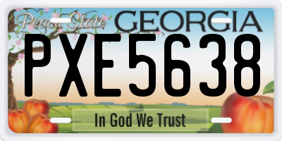 GA license plate PXE5638