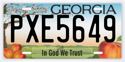 GA license plate PXE5649