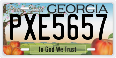 GA license plate PXE5657