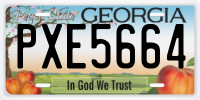 GA license plate PXE5664