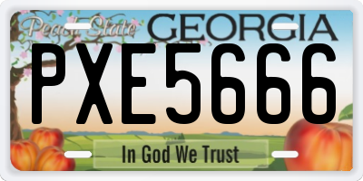 GA license plate PXE5666