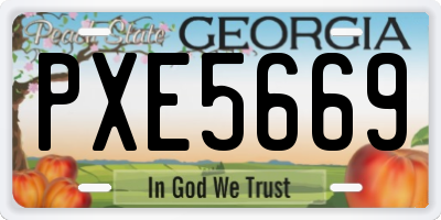 GA license plate PXE5669