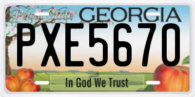 GA license plate PXE5670