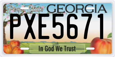 GA license plate PXE5671