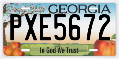GA license plate PXE5672
