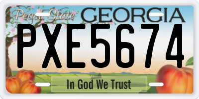 GA license plate PXE5674