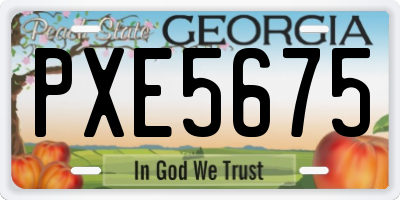GA license plate PXE5675