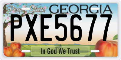 GA license plate PXE5677