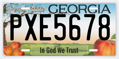 GA license plate PXE5678