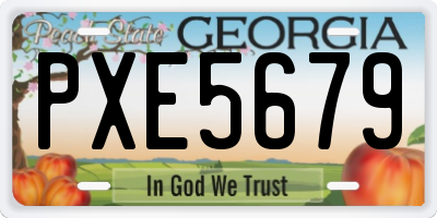 GA license plate PXE5679