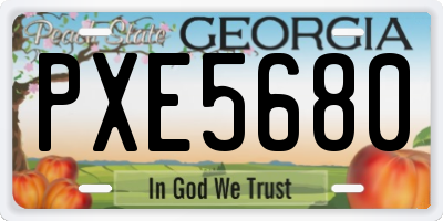 GA license plate PXE5680