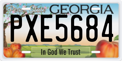 GA license plate PXE5684
