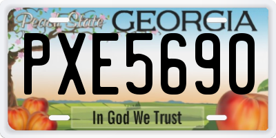 GA license plate PXE5690