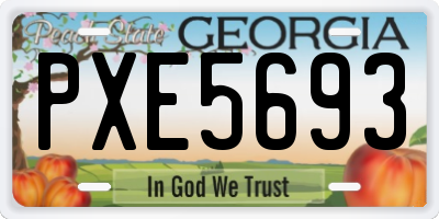 GA license plate PXE5693