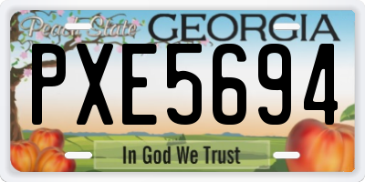 GA license plate PXE5694