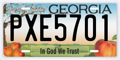 GA license plate PXE5701