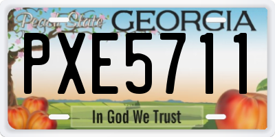 GA license plate PXE5711