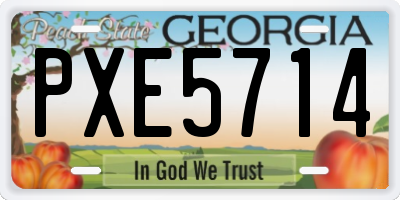 GA license plate PXE5714