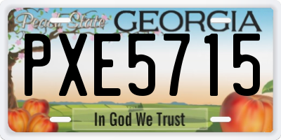 GA license plate PXE5715