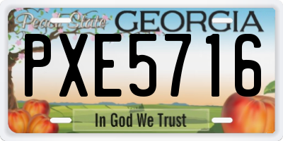 GA license plate PXE5716