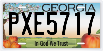 GA license plate PXE5717