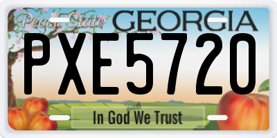 GA license plate PXE5720