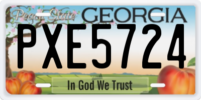 GA license plate PXE5724