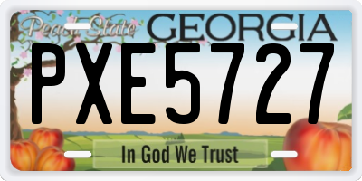GA license plate PXE5727