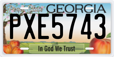 GA license plate PXE5743
