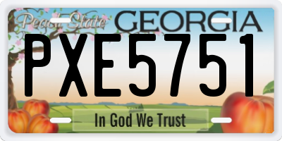 GA license plate PXE5751