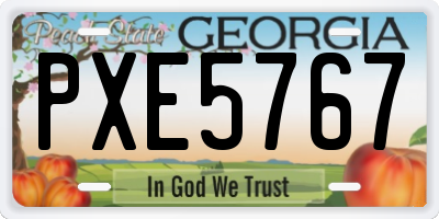 GA license plate PXE5767