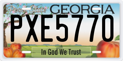 GA license plate PXE5770