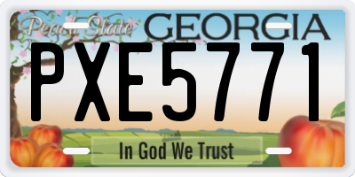 GA license plate PXE5771
