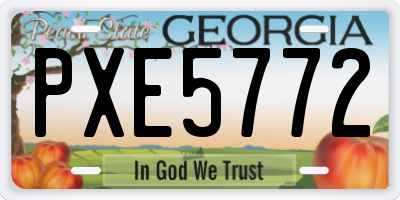 GA license plate PXE5772