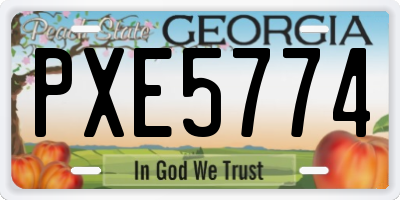 GA license plate PXE5774