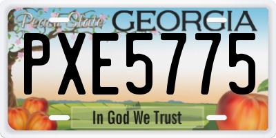 GA license plate PXE5775