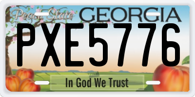 GA license plate PXE5776