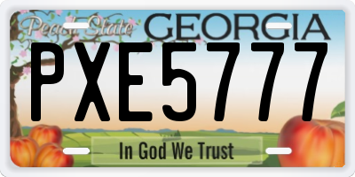 GA license plate PXE5777