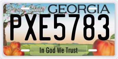 GA license plate PXE5783