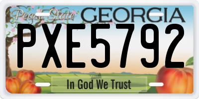 GA license plate PXE5792