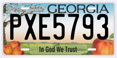 GA license plate PXE5793