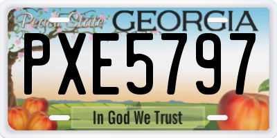 GA license plate PXE5797