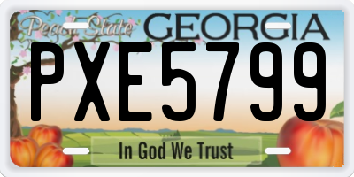 GA license plate PXE5799