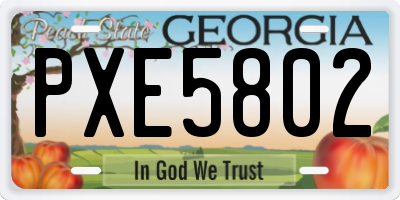 GA license plate PXE5802