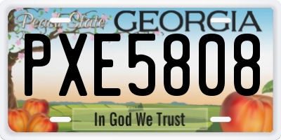 GA license plate PXE5808