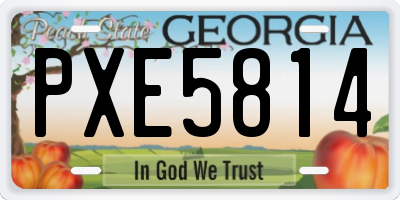 GA license plate PXE5814