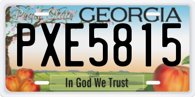 GA license plate PXE5815